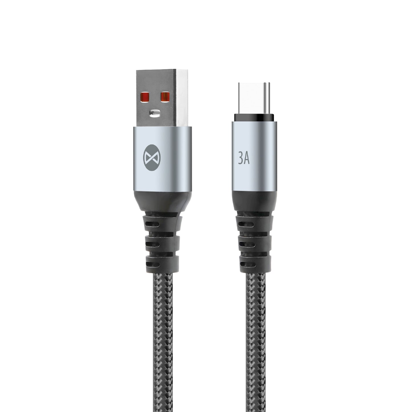 USB-A to USB-C Data and Charging Cable Forever Braix, 18W, 1m, Black