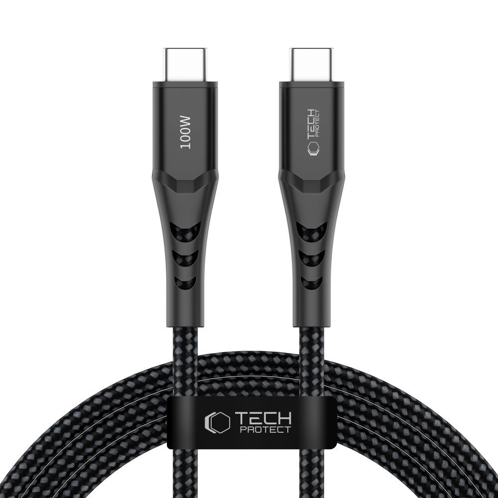 Кабел за данни и зареждане USB-C - USB-C Tech-Protect UB11T Ultraboost, 100W, 2м, Черен