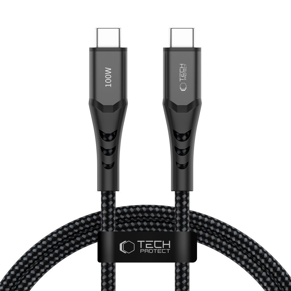 Кабел за данни и зареждане USB-C - USB-C Tech-Protect UB11T Ultraboost, 100W, 1м, Черен