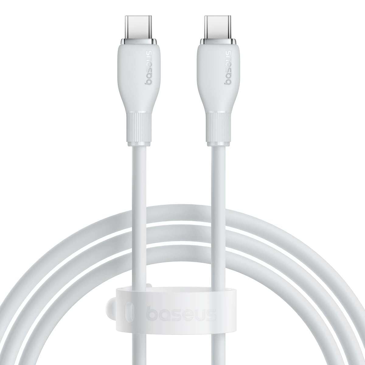 Кабел за данни и зареждане USB-C - USB-C Baseus Pudding, 100W, 1.2m, Бял P10355702221-00
