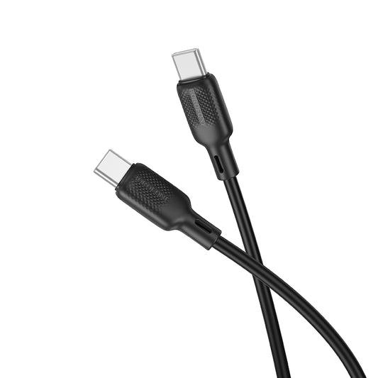 Кабел за данни и зареждане USB-C - USB-C Borofone BX113 Lenny, 60W, 1м, Черен