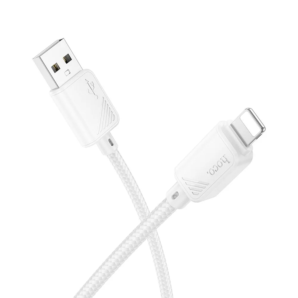 Кабел за данни и зареждане USB-A - Lightning HOCO X113, 18W, 1м, бял