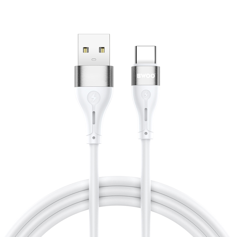 Кабел за данни и зареждане USB-A - USB-C BWOO X280C, 15W, 1м, бял