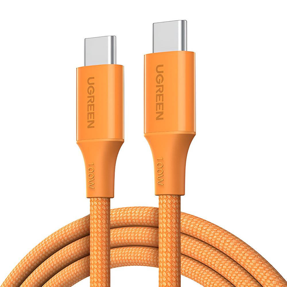 Кабел за данни и зареждане USB-C - USB-C UGREEN L502, 100W, 1м, Оранжев