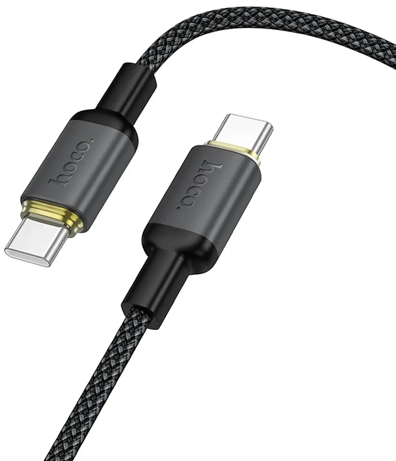 Кабел за данни и зареждане USB-C - USB-C HOCO X128 Benefit, 60W, 1м, Черен