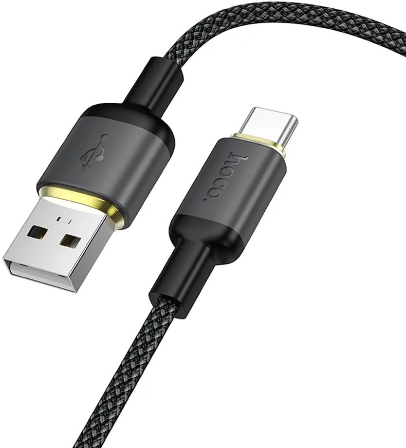 Кабел за данни и зареждане USB-A - USB-C HOCO X128 Benefit, 36W, 1м, Черен
