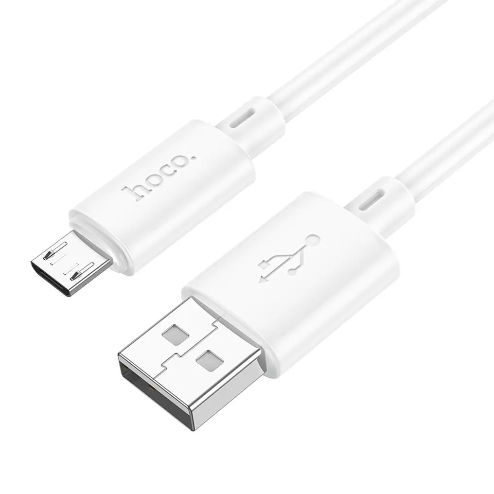 Кабел за данни и зареждане USB-A - microUSB HOCO X88, 18W, 2м, бял