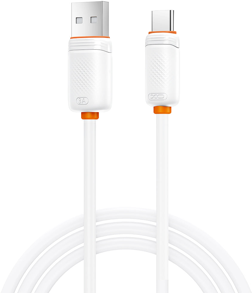 Кабел за данни и зареждане USB-A - USB-C XO Design NB302, 18W, 1м, бял