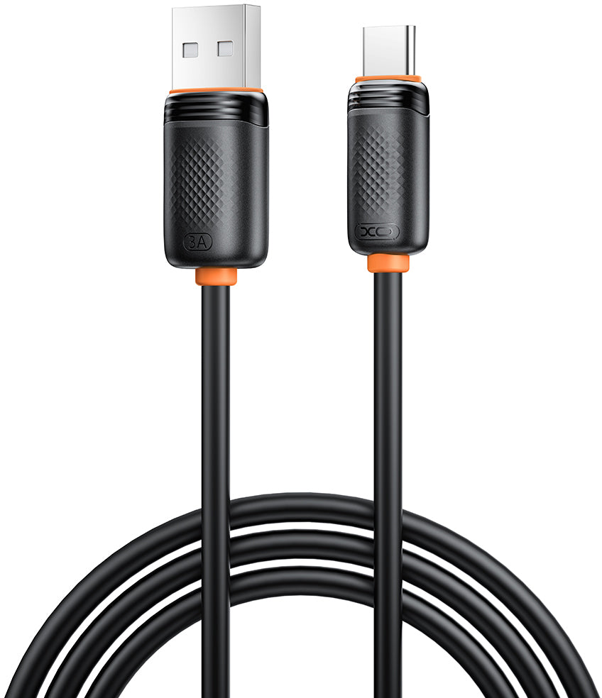 Кабел за данни и зареждане USB-A - USB-C XO Design NB302, 18W, 1м, Черен