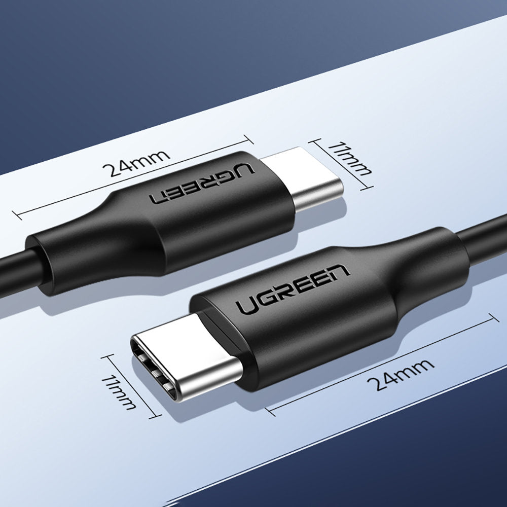 Кабел за данни и зареждане USB-C - USB-C UGREEN US286, 60W, 1m, Черен