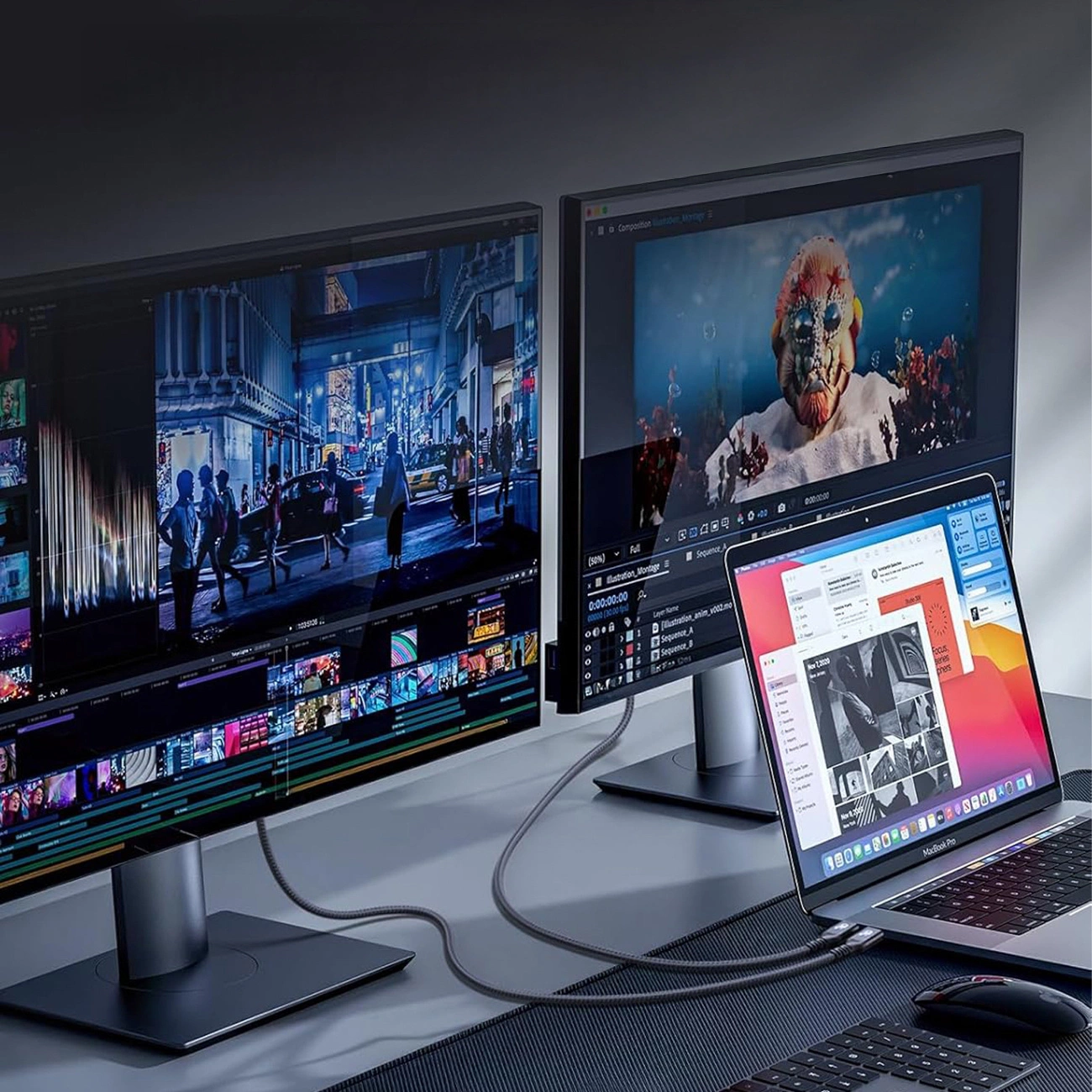 Кабел за данни и зареждане USB-C - USB-C WZK WPS-UY42S, 240W, 2m, Черен