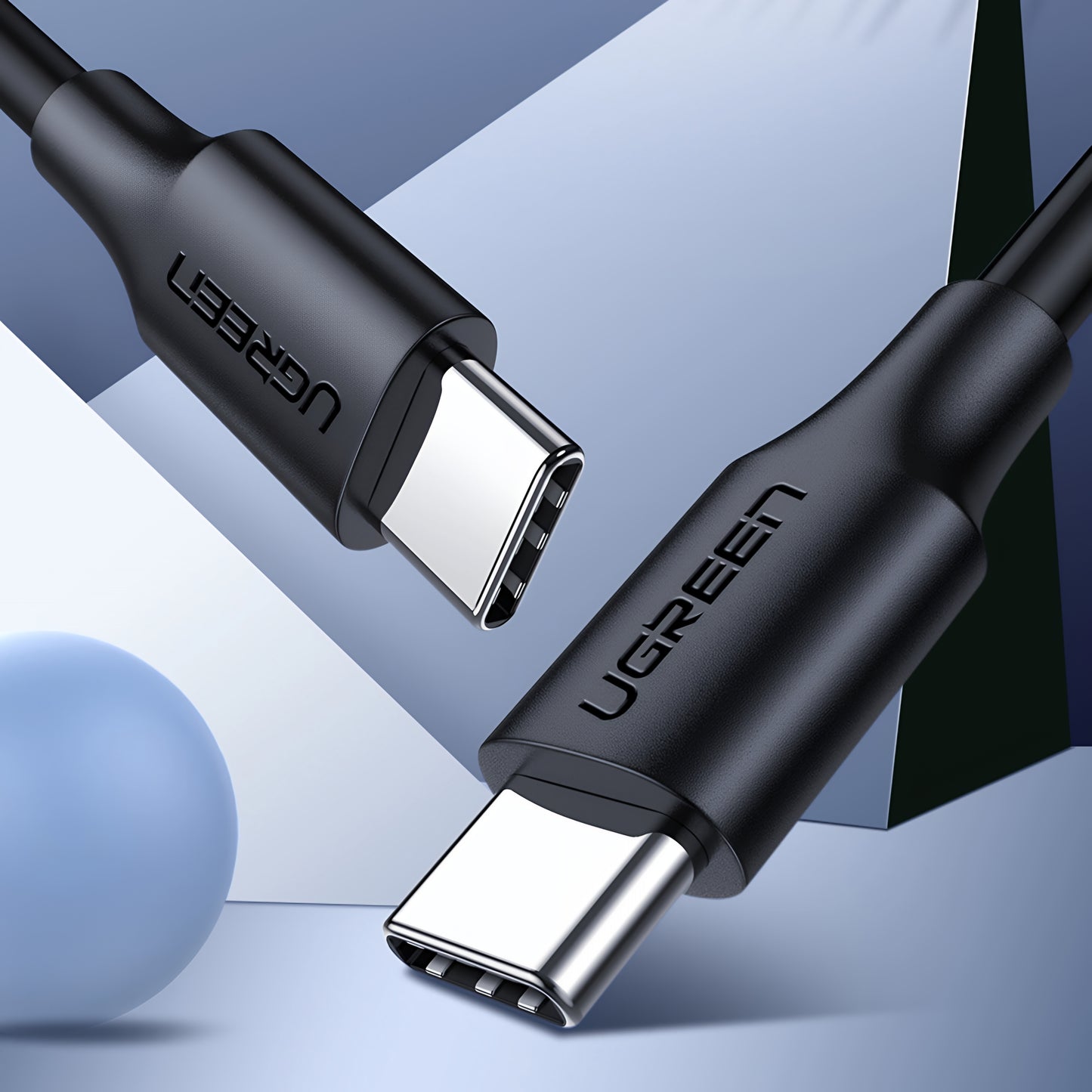 Кабел за данни и зареждане USB-C - USB-C UGREEN US286, 60W, 3m, Черен