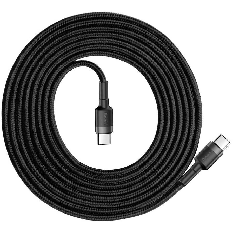 Кабел за данни и зареждане USB-C - USB-C Baseus Cafule, 60W, 2м, Черен CATKLF-HG1
