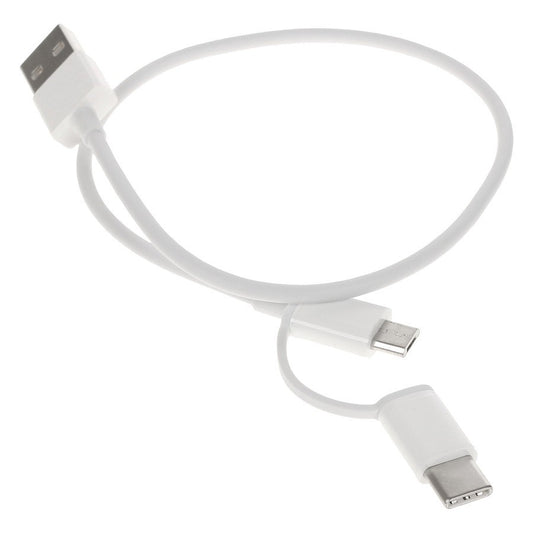 Data and Charging Cable USB-A - microUSB / USB-C Xiaomi Mi 2in1, 18W, 0.3m, White SJV4083TY