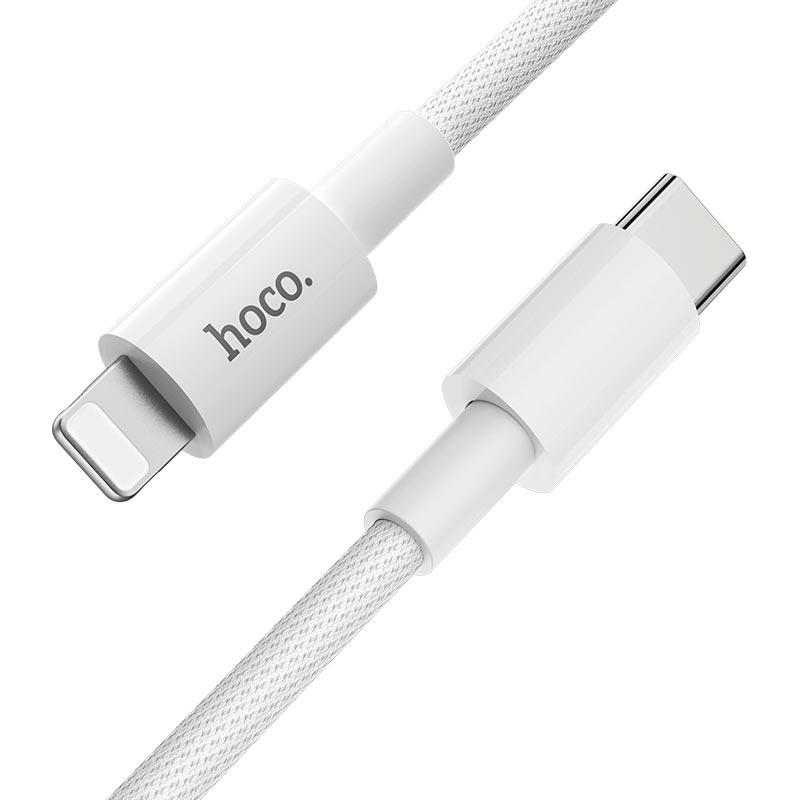 Кабел за данни и зареждане USB-C - Lightning HOCO X56, 20W, 1m, Бял
