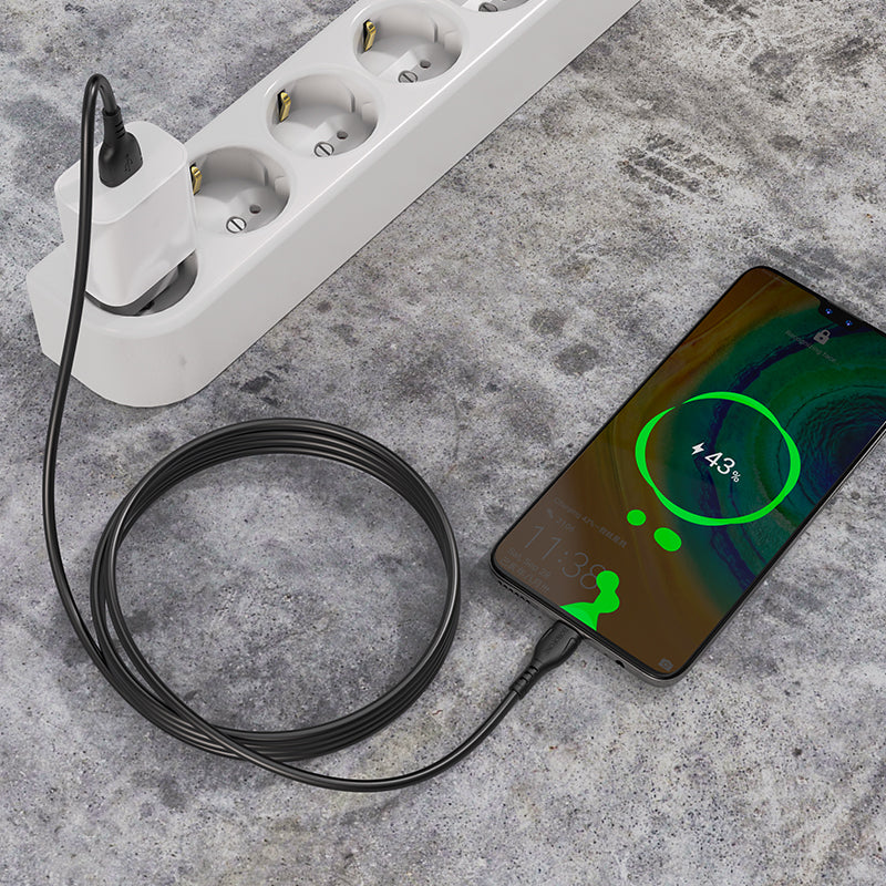 Кабел за данни и зареждане USB-A - USB-C Borofone BX51 Triumph, 20W, 1m, Черен