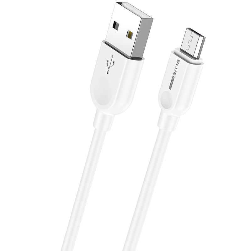 Кабел за данни и зареждане USB-A - microUSB BLUE Power BM2BX14 LinkJet, 18W, 2м, бял