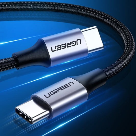 Кабел за данни и зареждане USB-C - USB-C UGREEN US261, 60W, 1м, Сив