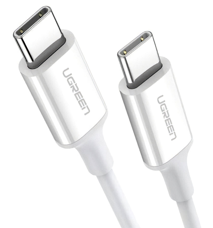 USB-C кабел за данни и зареждане - USB-C UGREEN US264, 60W, 1 м, бял