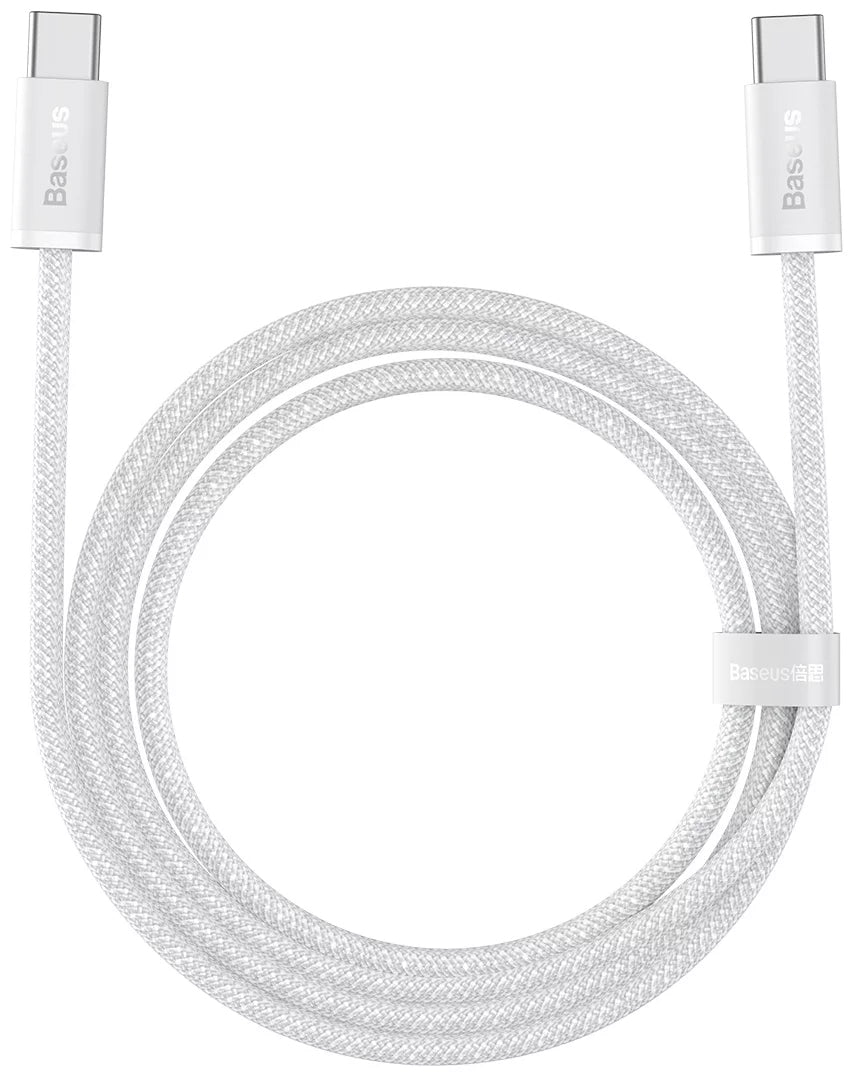 USB-C кабел за данни и зареждане - USB-C Baseus Dynamic Series, 100W, 1m, бял CALD000202