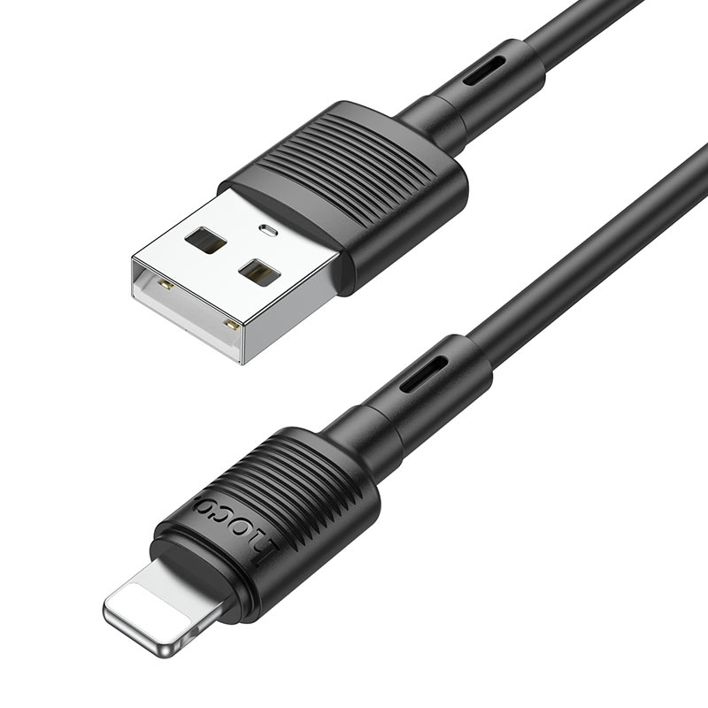 Кабел за данни и зареждане USB-A - Lightning HOCO X83 Victory, 18W, 1m, Черен