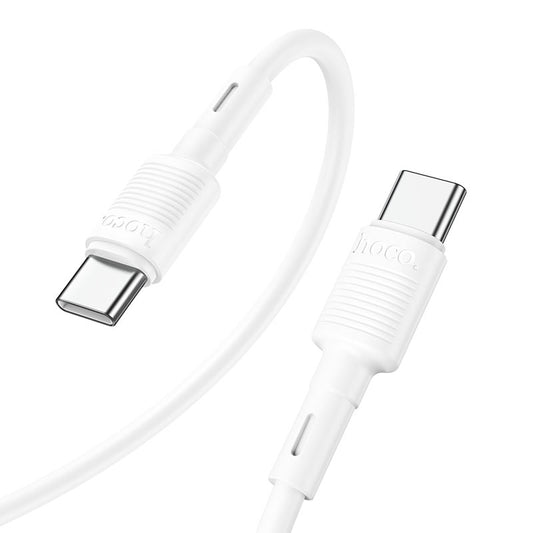 Кабел за данни и зареждане USB-C - USB-C HOCO X83 Victory, 60W, 1m, Бял