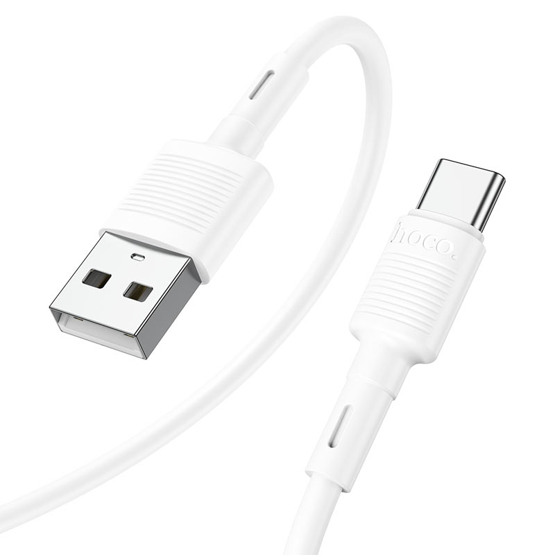 Кабел за данни и зареждане USB-A - USB-C HOCO X83 Victory, 20W, 1m, Бял