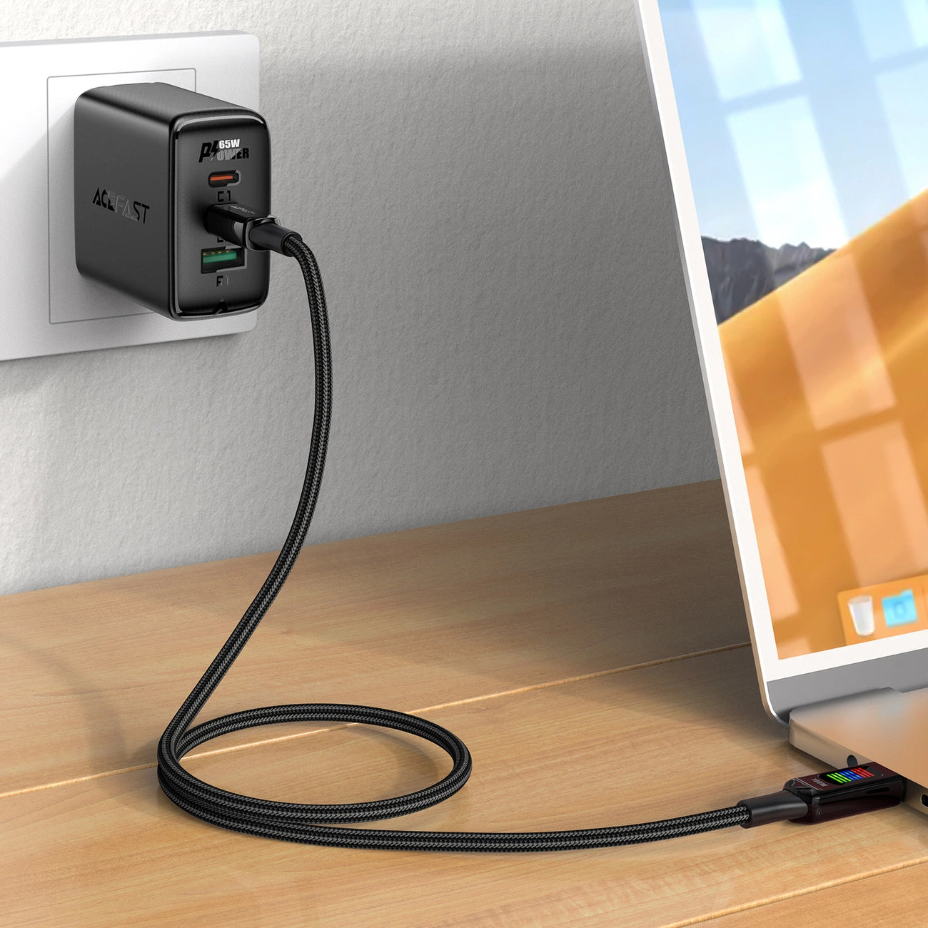 Кабел за данни и зареждане USB-C - USB-C Acefast C7-03, 100W, 1.2m, Черен