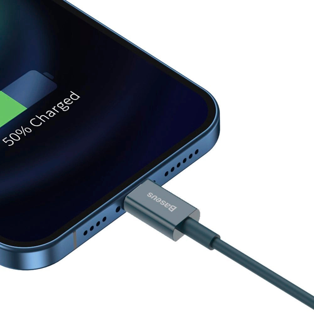 Кабел за данни и зареждане USB-A - Lightning Baseus Superior Series, 20W, 1 м, син CALYS-A03