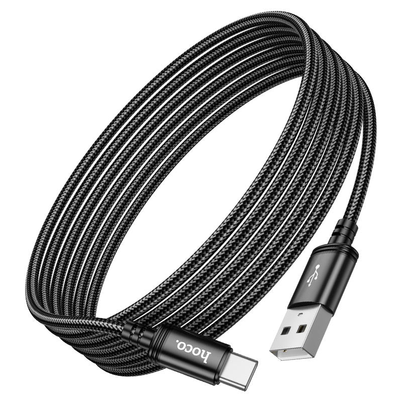 Кабел за данни и зареждане USB-A - USB-C HOCO X91, 18W, 3m, Черен