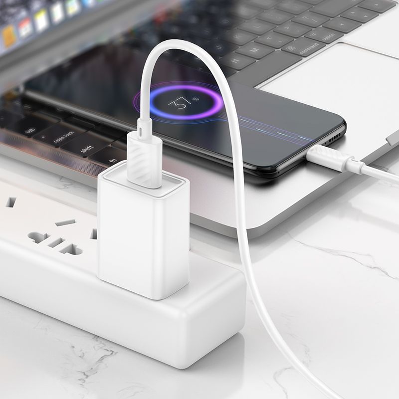HOCO X88 USB-A - microUSB кабел за данни и зареждане, 18W, 1 м, бял
