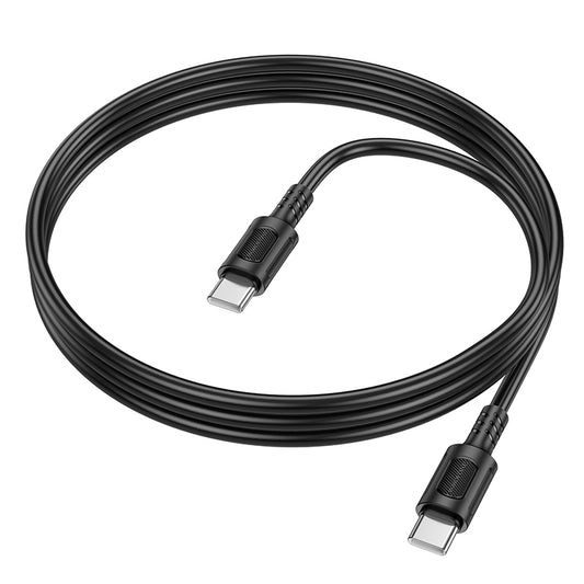 Кабел за данни и зареждане USB-C - USB-C Borofone BX111 Feliz, 60W, 1m, Черен