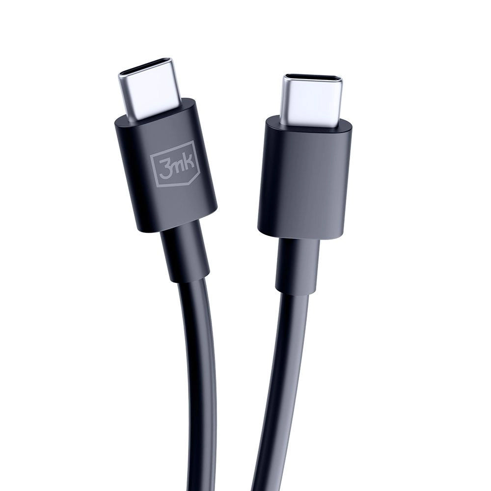 Кабел за данни и зареждане USB-C - USB-C 3MK Hyper, 100W, 1.2m, Черен