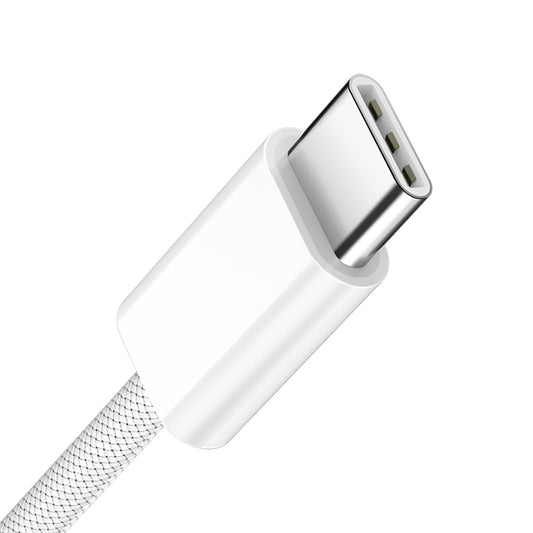 Кабел за данни и зареждане USB-C - USB-C BWOO BO-X284, 60W, 1m, Бял