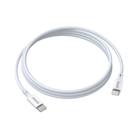 Кабел за данни и зареждане USB-C - USB-C BWOO X282, 60W, 1m, Бял