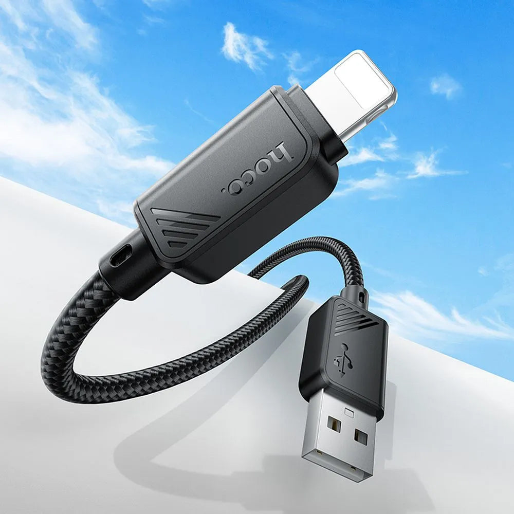 Кабел за данни и зареждане USB-A - Lightning HOCO X113, 18W, 1m, Черен