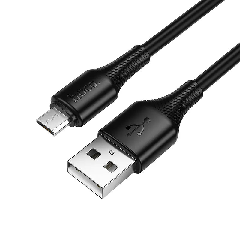 Кабел за данни и зареждане USB-A - microUSB HOCO X120, 18W, 1m, Черен
