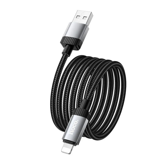 Кабел за данни и зареждане USB-A - Lightning HOCO X117, 18W, 1m, Черен