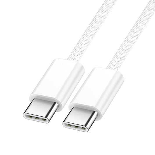 Кабел за данни и зареждане USB-C - USB-C BWOO BO-X284, 60W, 2m, Бял