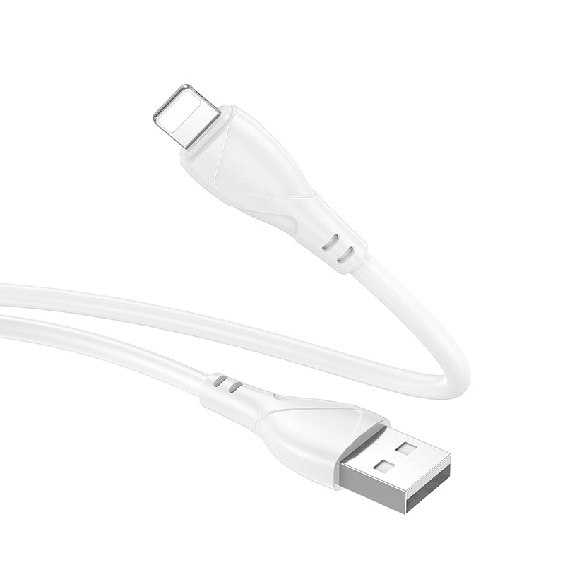 Кабел за данни и зареждане USB-A - Lightning Borofone BX121 Energy, 18W, 1m, Бял