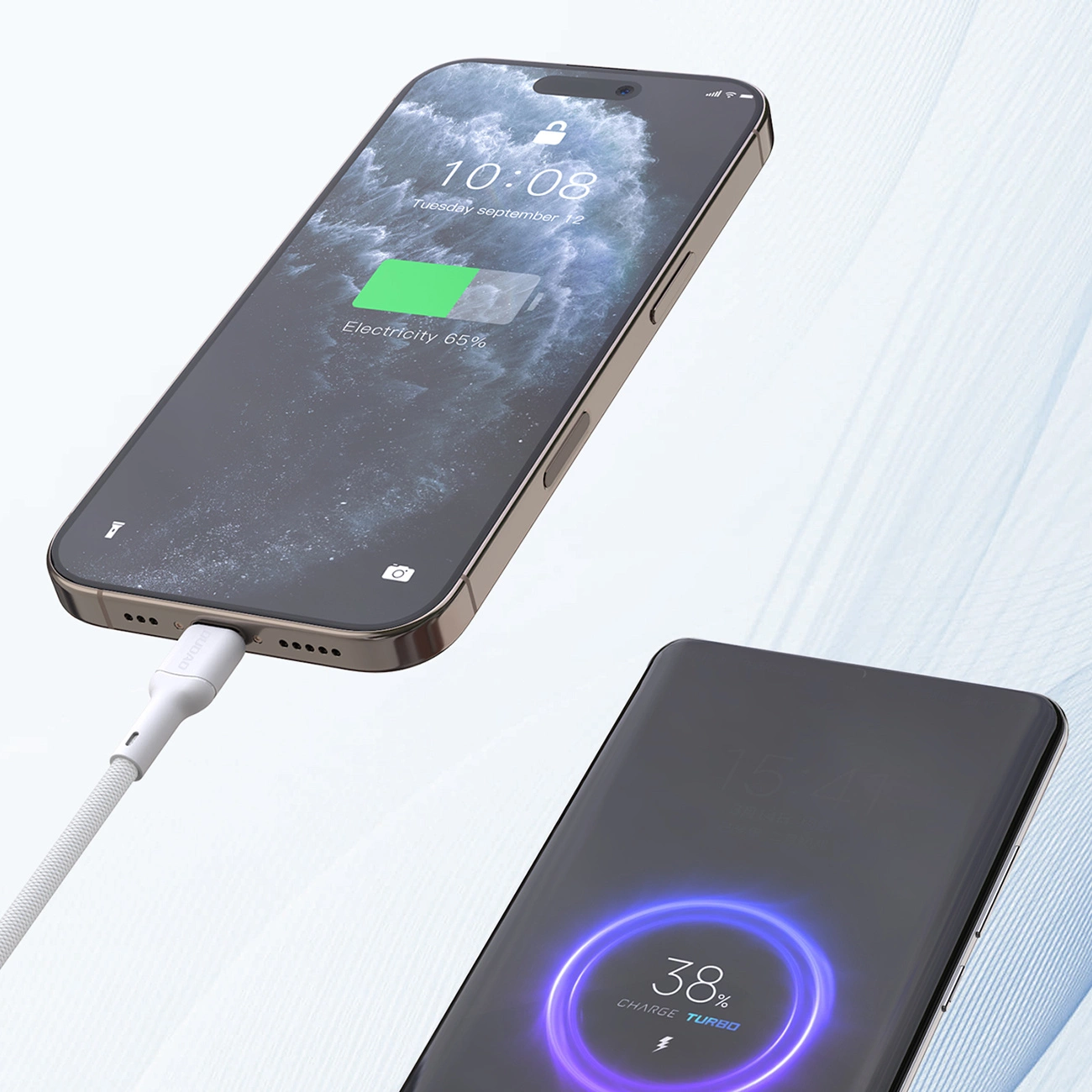 Кабел за данни и зареждане USB-C - USB-C Dudao L9C Max, 240W, 2m, Бял