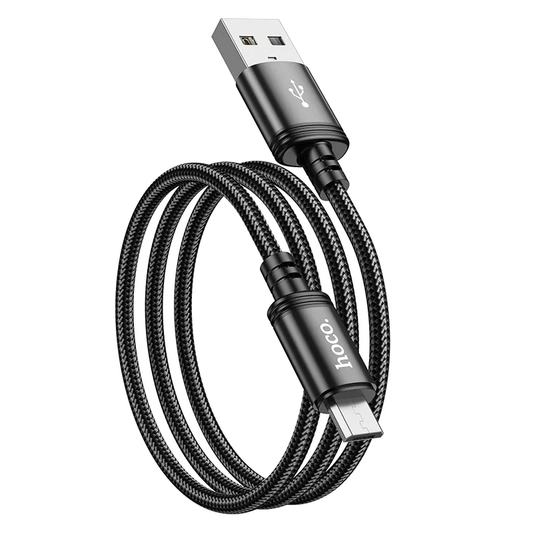 Кабел за данни и зареждане USB-A - microUSB HOCO X89, 18W, 1m, Черен
