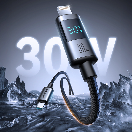 Кабел за данни и зареждане USB-C - Lightning Joyroom S-A16 Pro Prism Display, 30W, 1.2m, Черен