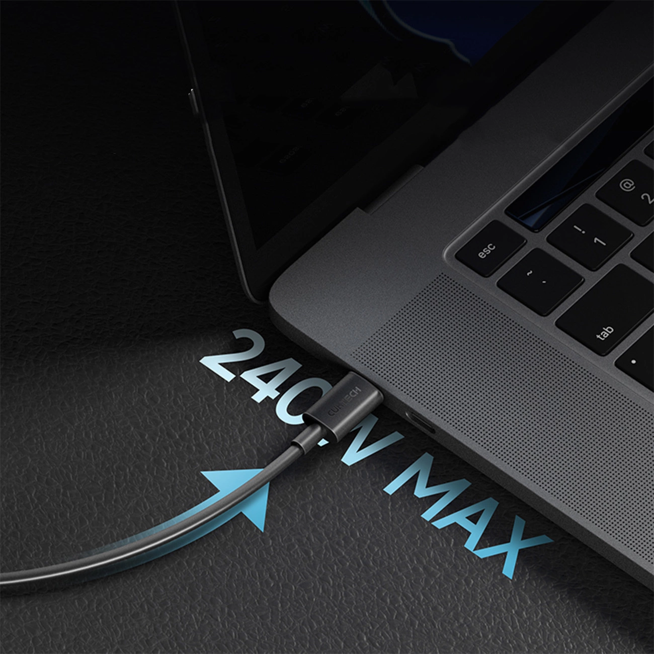 Кабел за данни и зареждане USB-C - USB-C Cuktech, 240W, 1.5m, Черен CKCTC615NCBK