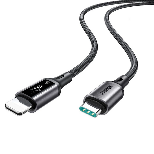 Кабел за данни и зареждане USB-C - Lightning Joyroom S-A60 StarTalk, 30W, 1.2m, Черен