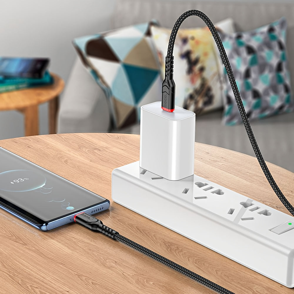 Кабел за данни и зареждане USB-C - USB-C HOCO X59 Victory, 60W, 1m, Черен