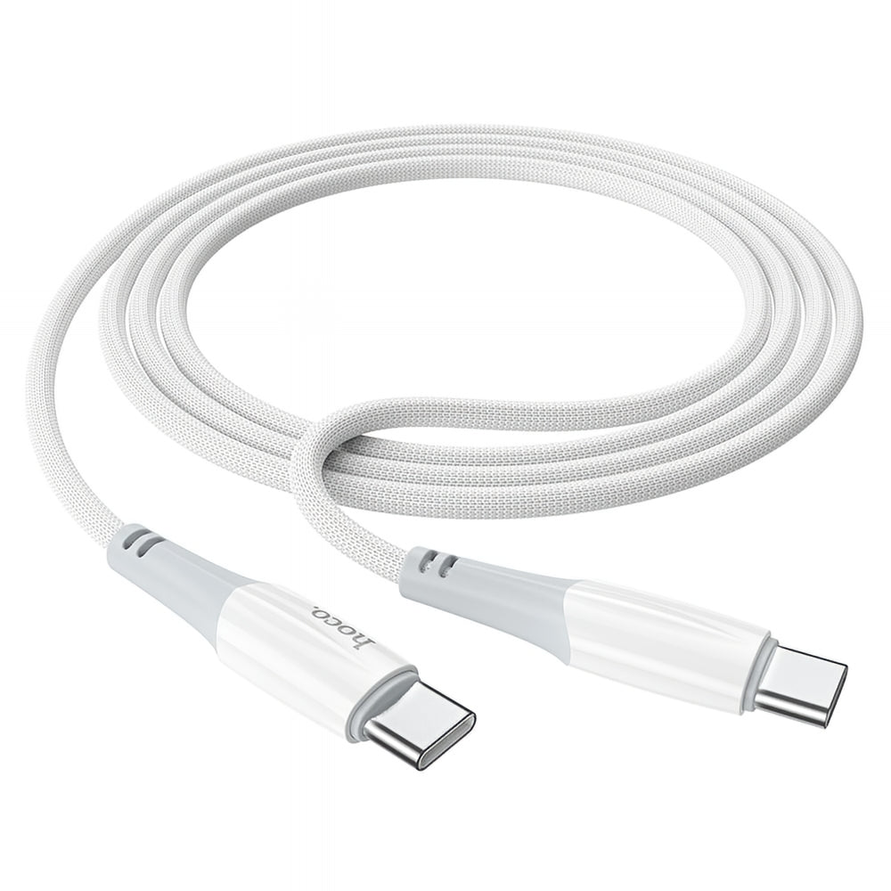 Кабел за данни и зареждане USB-C - USB-C HOCO X70, 60W, 1m, Бял