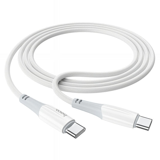 Кабел за данни и зареждане USB-C - USB-C HOCO X70, 60W, 1m, Бял