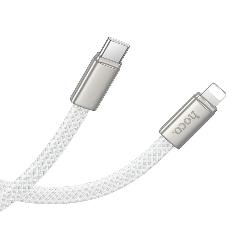 Кабел за данни и зареждане USB-C - Lightning HOCO X125, 30W, 1m, Бял