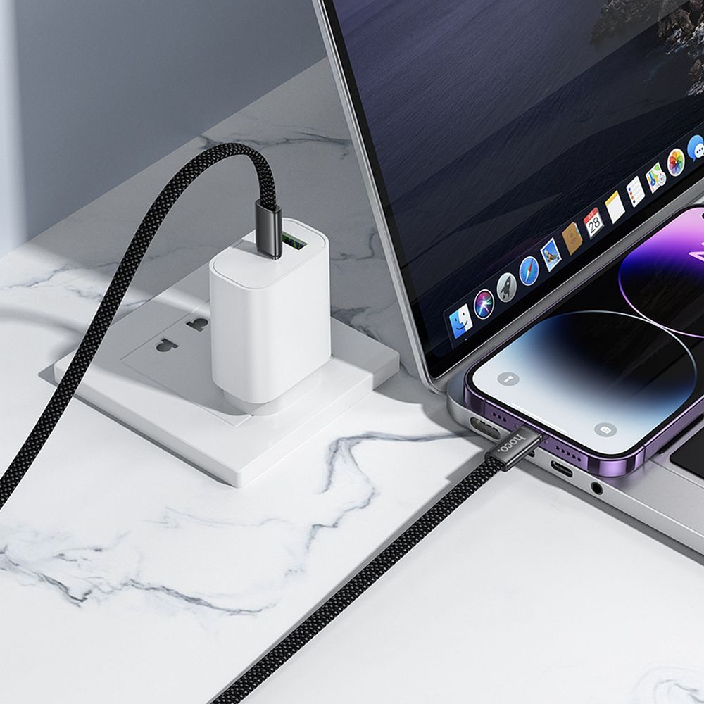 Кабел за данни и зареждане USB-C - USB-C HOCO X125, 60W, 1m, Бял